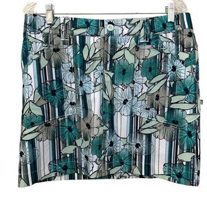 EDDIE BAUER SKIRT, Active wear, floral print, Attached short liner Size M